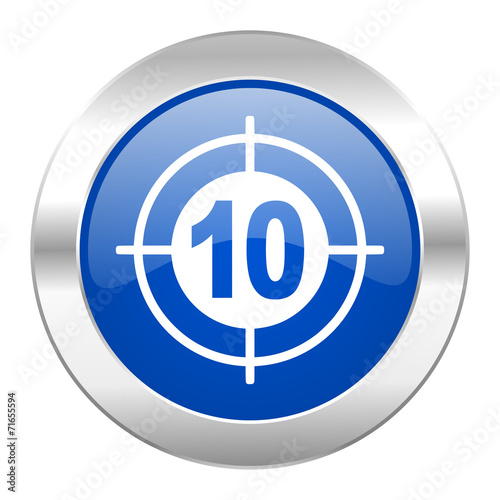 target blue circle chrome web icon isolated