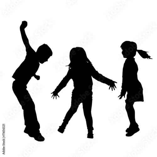 Vector silhouette of children.