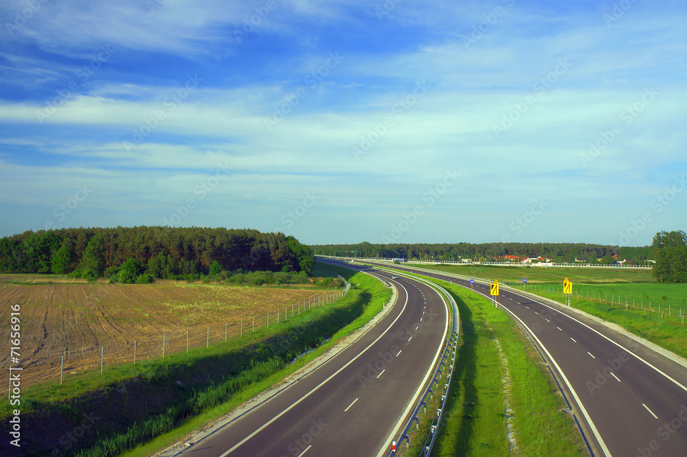 Fototapeta premium Dual carriageway near Poznan ..