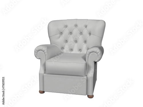 Armchair Leather - white