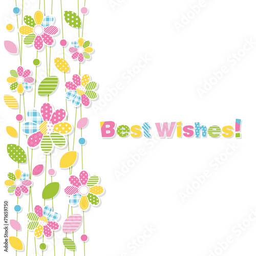 best wishes flowery greeting card