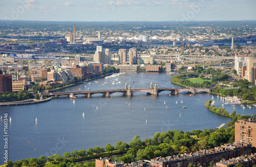 Boston Back Bay Aerial view and Longfellow Bridge, Boston photo