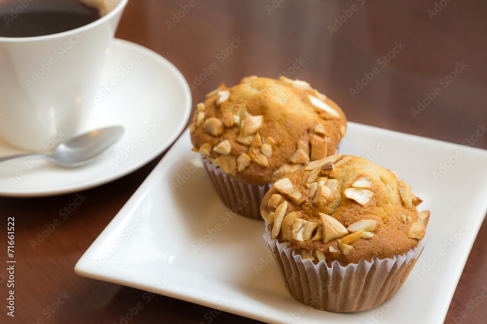 Banana cakes with coffee