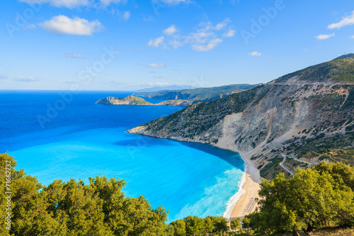 View of beautiful Myrtos beach on Kefalonia island  Greece
