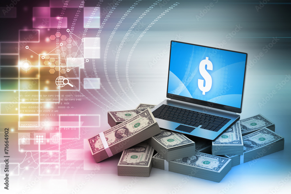 Online money concept Online money concept