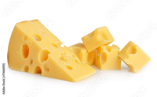 piece of cheese isolated