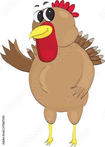 happy turkey waving