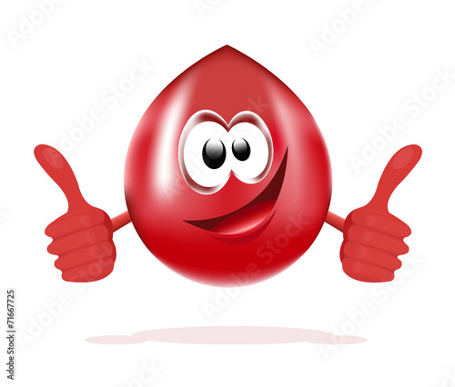 Cute red blood cartoon