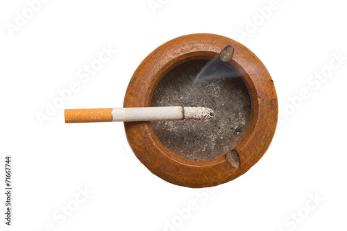 Cigarette on ashtray