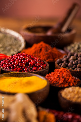 Colorful Asian theme with spices