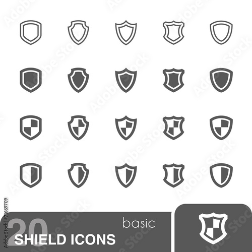 Shield icons set.