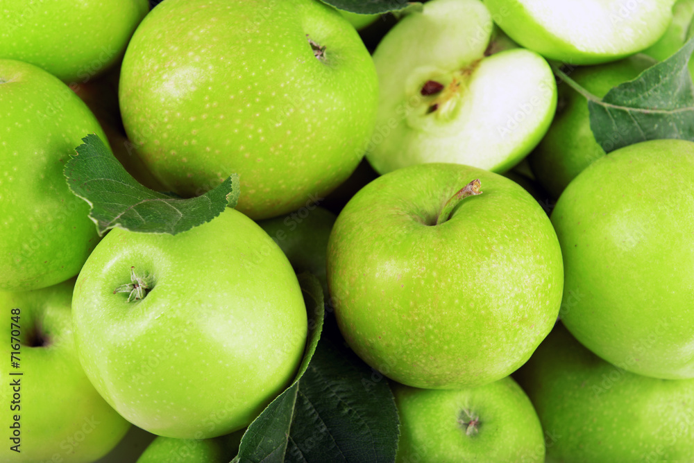 Ripe green apples close up Ripe green apples close up