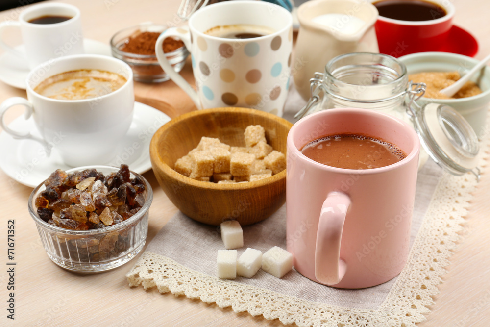 Fresh coffee with several ingredients Fresh coffee with several ingredients