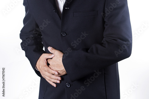 Businessman suffering from a stomach