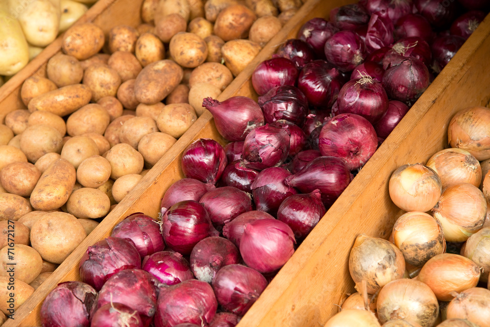 onions and potatos.