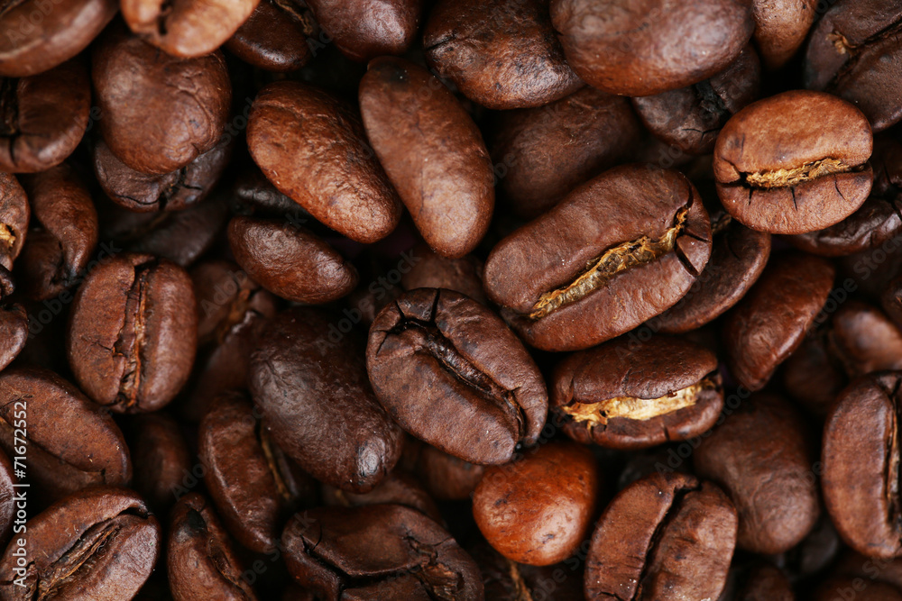 Roasted coffee beans background texture Roasted coffee beans background texture