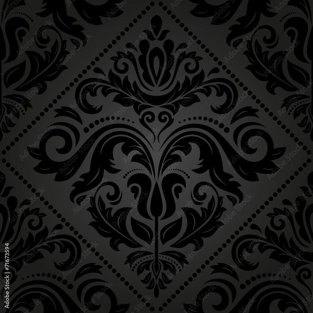 Damask Seamless Vector Pattern. Orient Background Damask Seamless Vector Pattern. Orient Background