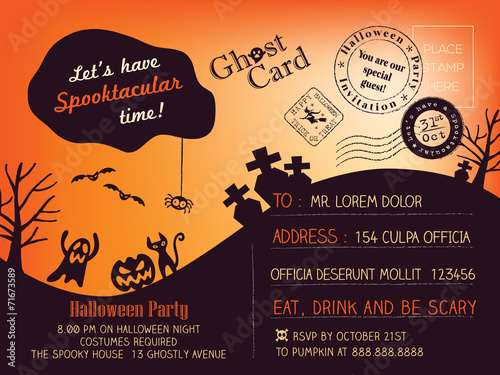 Halloween Party Postcard background