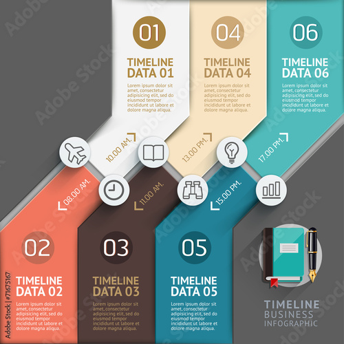 Timeline infographic template. Vector illustration.
