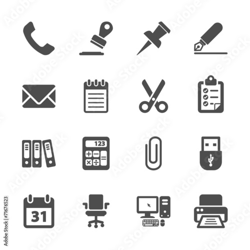 office supplies icon set, vector eps10