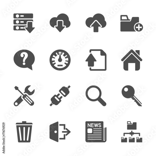 hosting and FTP icon set, vector eps10
