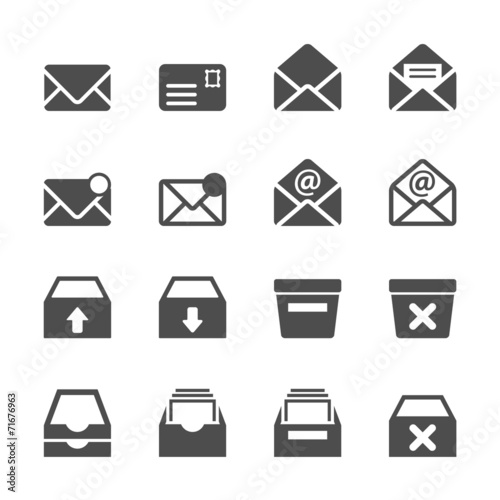 email and mailbox icon set, vector eps10
