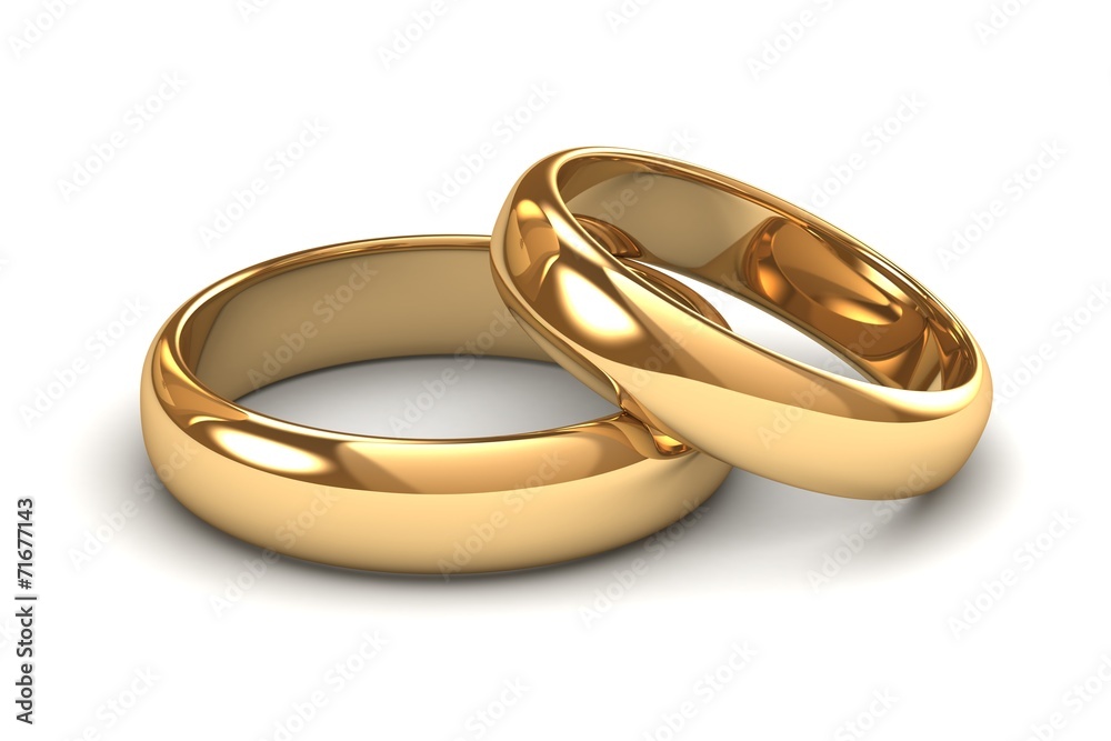 A pair of gold wedding rings A pair of gold wedding rings