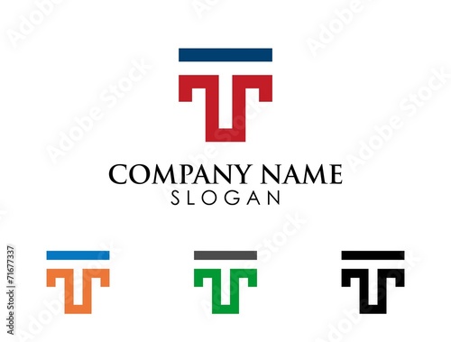 T letter square logo icon template 3