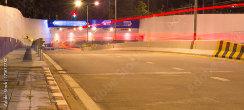 long exposure image of car light