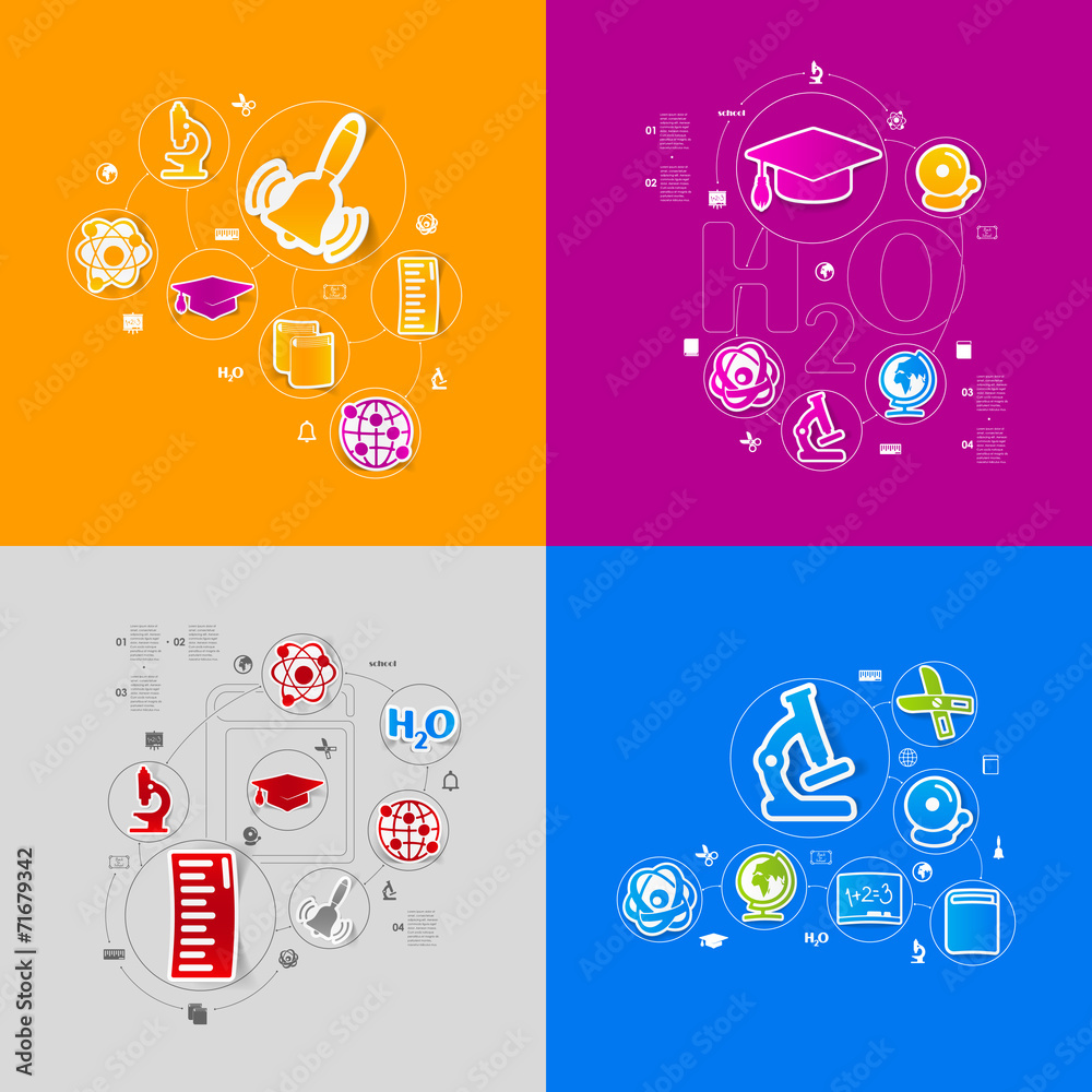 Education sticker infographic Education sticker infographic
