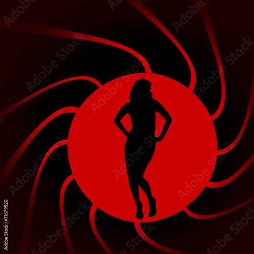 Vector silhouettes of sexy woman.