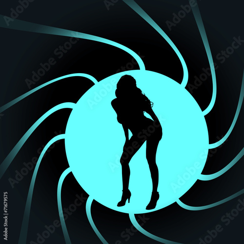 Vector silhouettes of sexy woman.