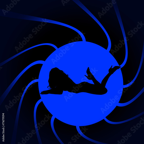 Vector silhouettes of sexy woman.