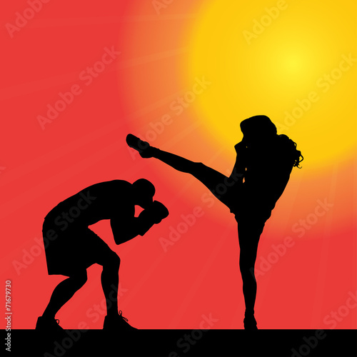 Vector silhouette of a couple.