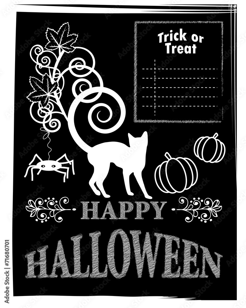 Halloween blackboard - obrazy, fototapety, plakaty 