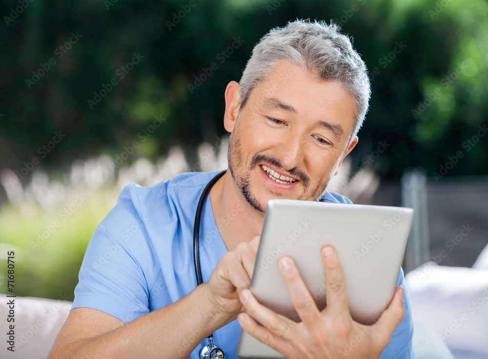 Male Caretaker Using Digital Computer Male Caretaker Using Digital Computer