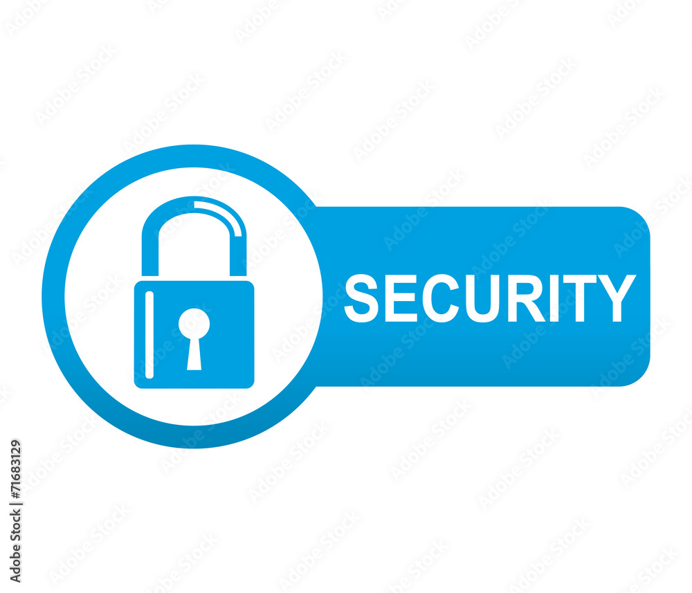 Etiqueta lateral azul texto SECURITY Etiqueta lateral azul texto SECURITY