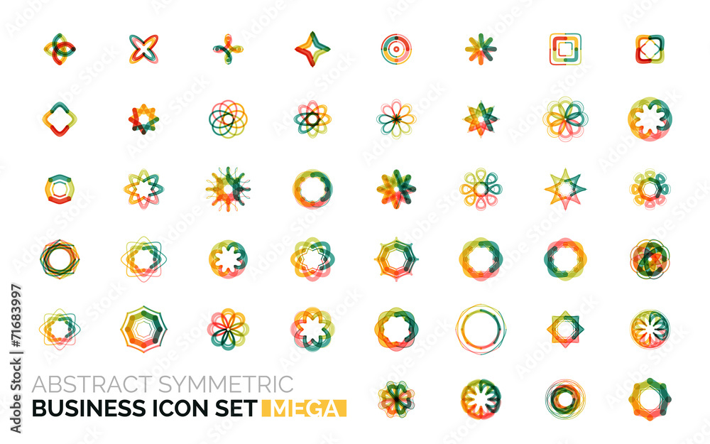 Abstract symmetric business icons Abstract symmetric business icons