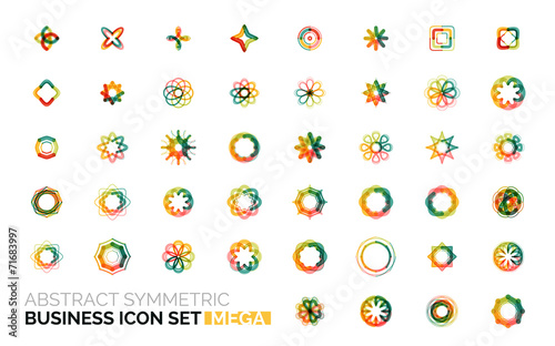 Abstract symmetric business icons