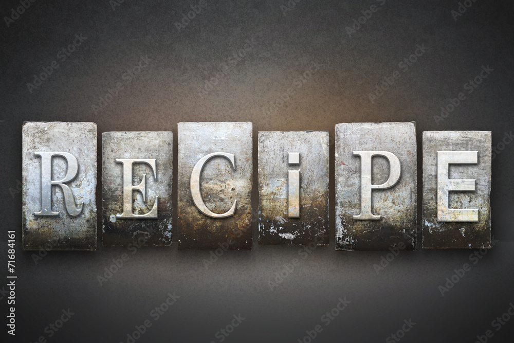 Obraz premium Recipe Letterpress