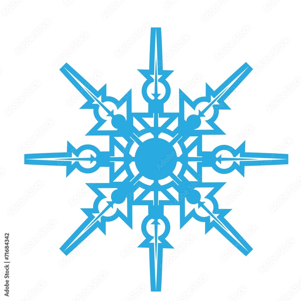 Delicate digital blue snowflake design Delicate digital blue snowflake design