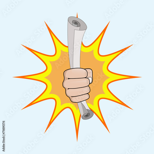 hand with paper
