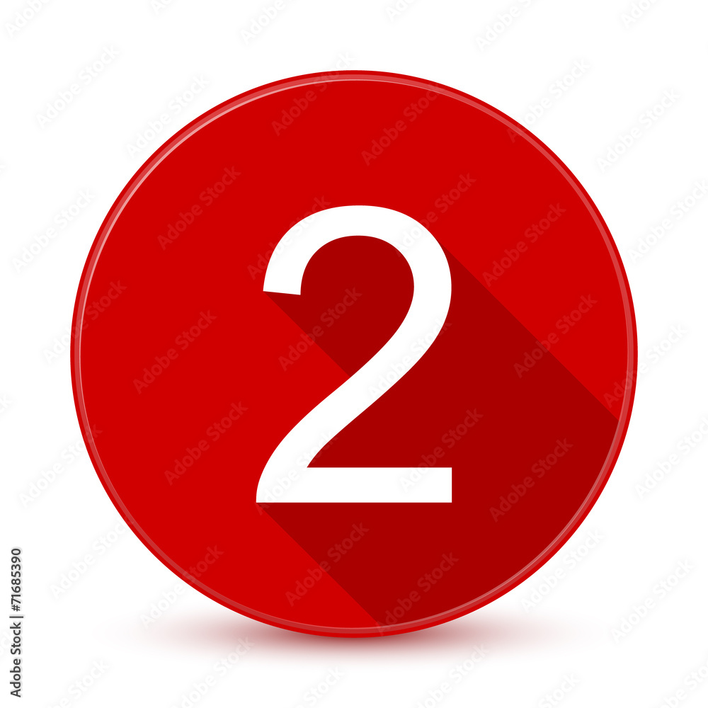 Red 2 flat icon with long shadow Red 2 flat icon with long shadow