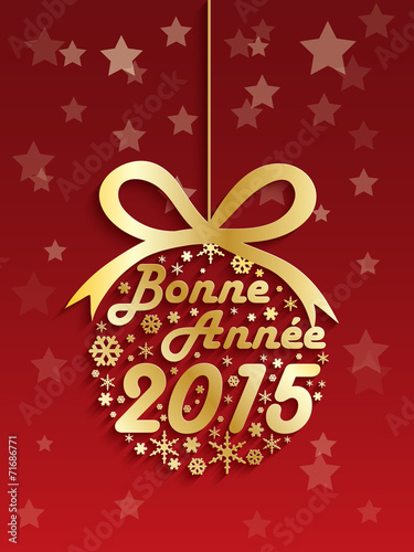 Carte "BONNE ANNEE 2015" (meilleurs voeux joyeuses fêtes)