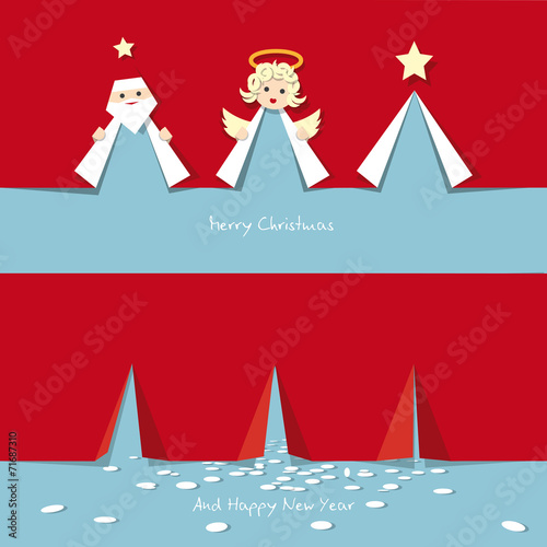 christmas cards cut outs vector