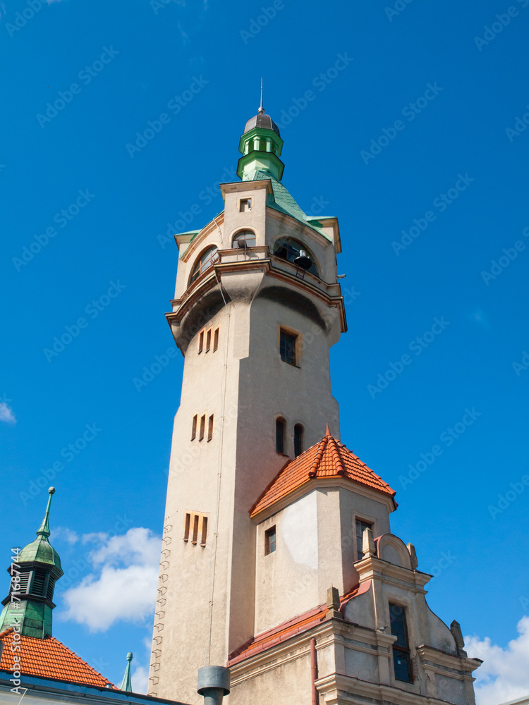 Detailed view od old lighthouse in Sopot
