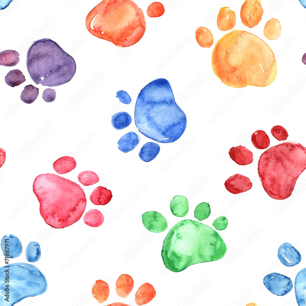 Animal tracks in watercolor