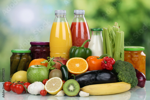 Früchte, Gemüse, Obst und Saft Getränk