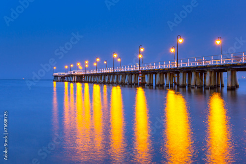 Wooden pier at Baltic sea in Gdynia Orlowo  Poland