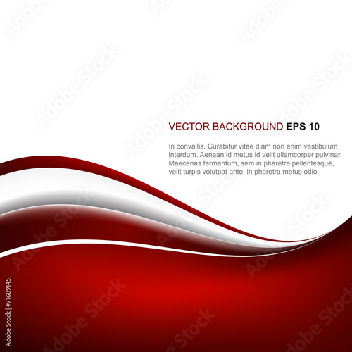 Abstract vector background in red color with wave